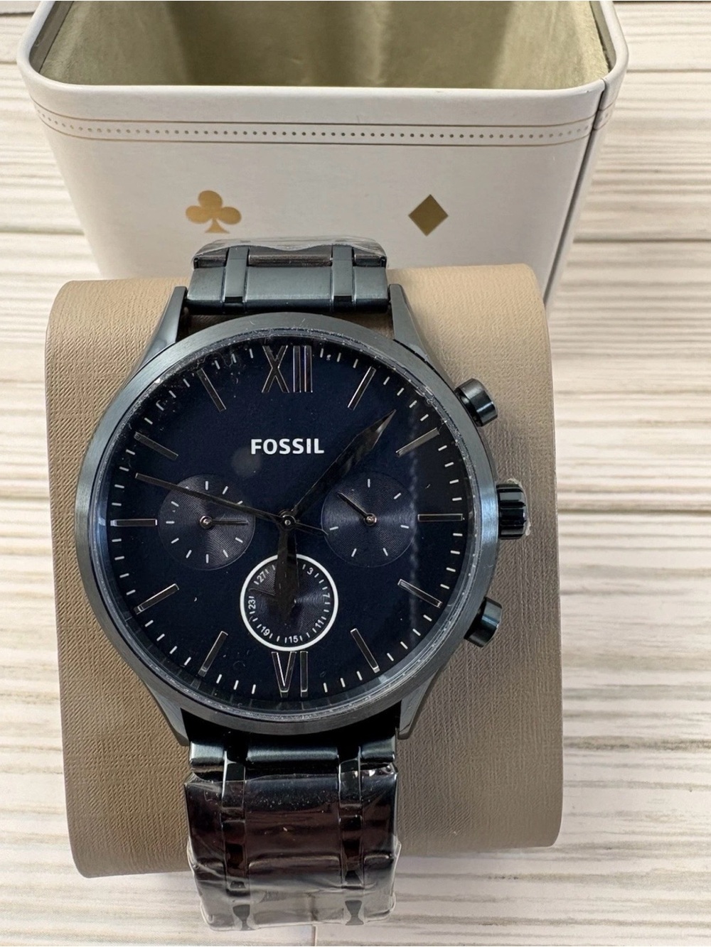 NWT Men’s Navy Blue Fossil Watch Fenmore Multifunctional Stainless Steel